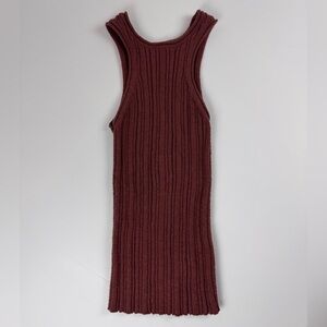 Anthropologie Brown Knit Sleeveless Tank Top Round Neck Pullover Size M